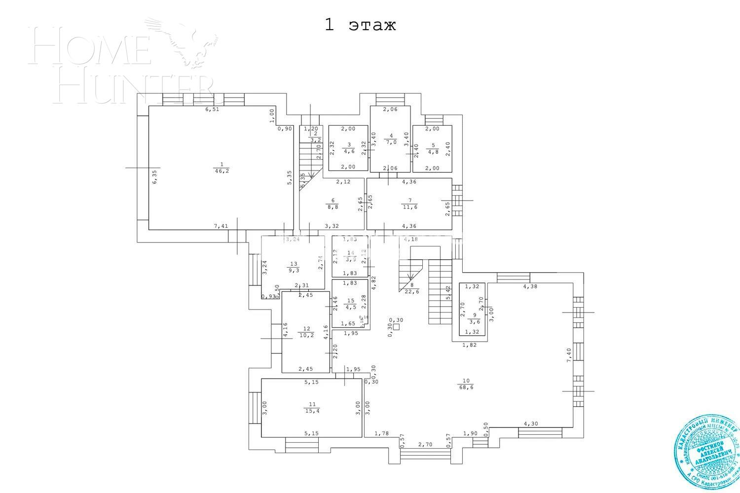 2-этажный коттедж 414 м² с отделкой
