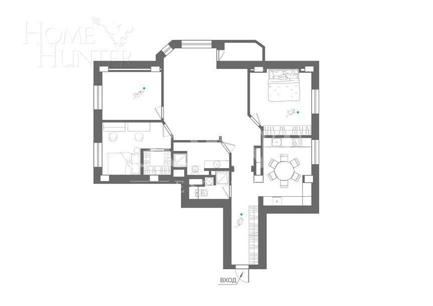 4-КОМН. КВАРТИРА С ОТДЕЛКОЙ 117 М² НА 3 ЭТАЖЕ