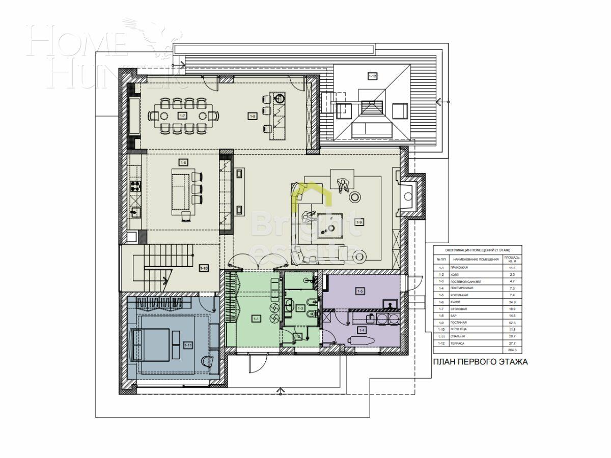 2-этажный коттедж 380 м² с отделкой