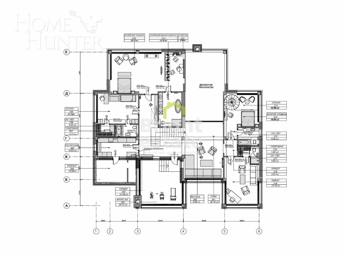 2-этажный коттедж 728.8 м² с отделкой