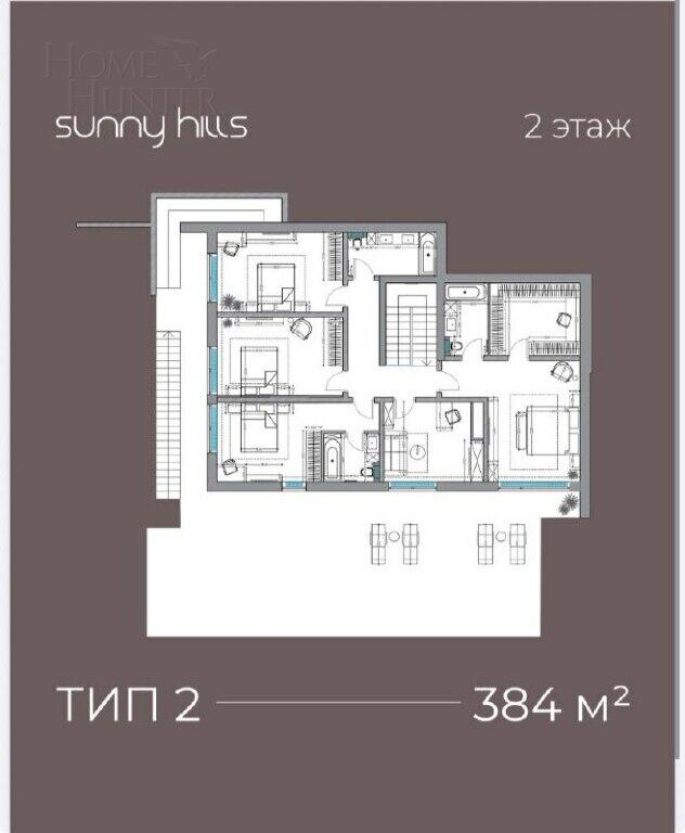 2-этажный коттедж 347 м² с отделкой