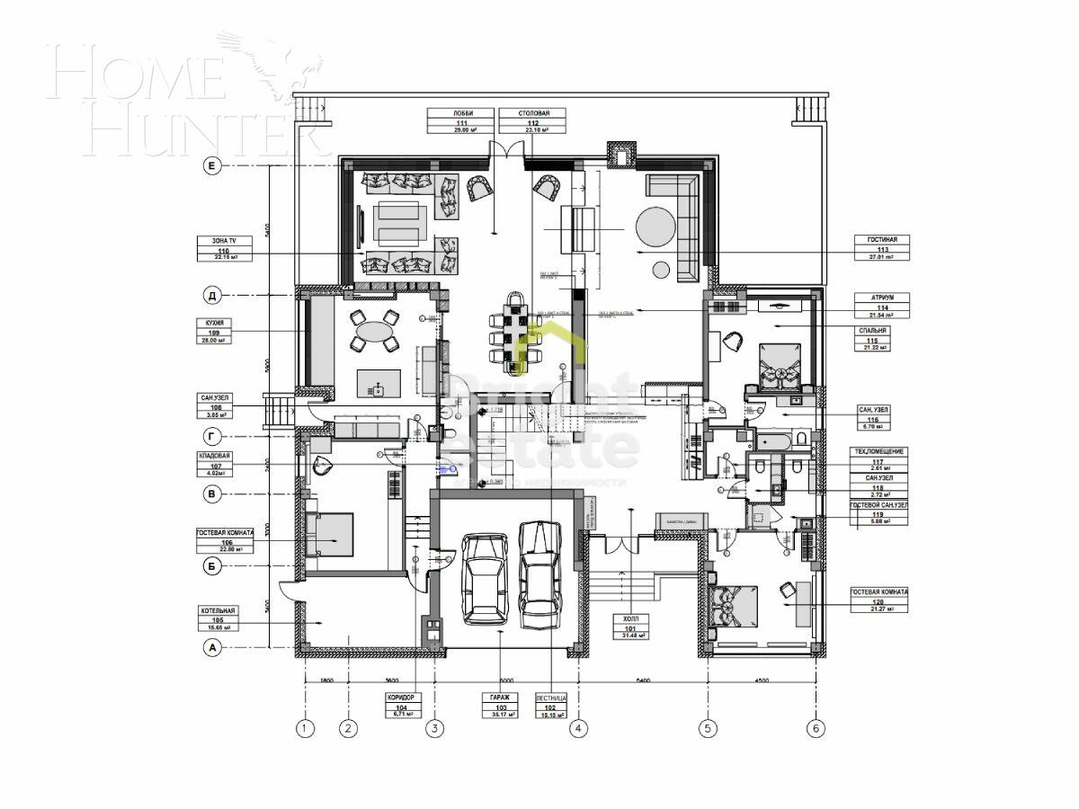 2-этажный коттедж 728.8 м² с отделкой