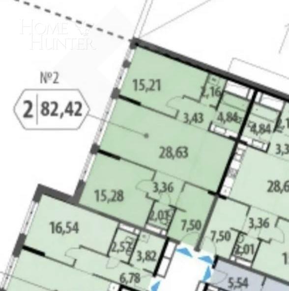 2-КОМН. КВАРТИРА БЕЗ ОТДЕЛКИ 82 М² НА 17 ЭТАЖЕ