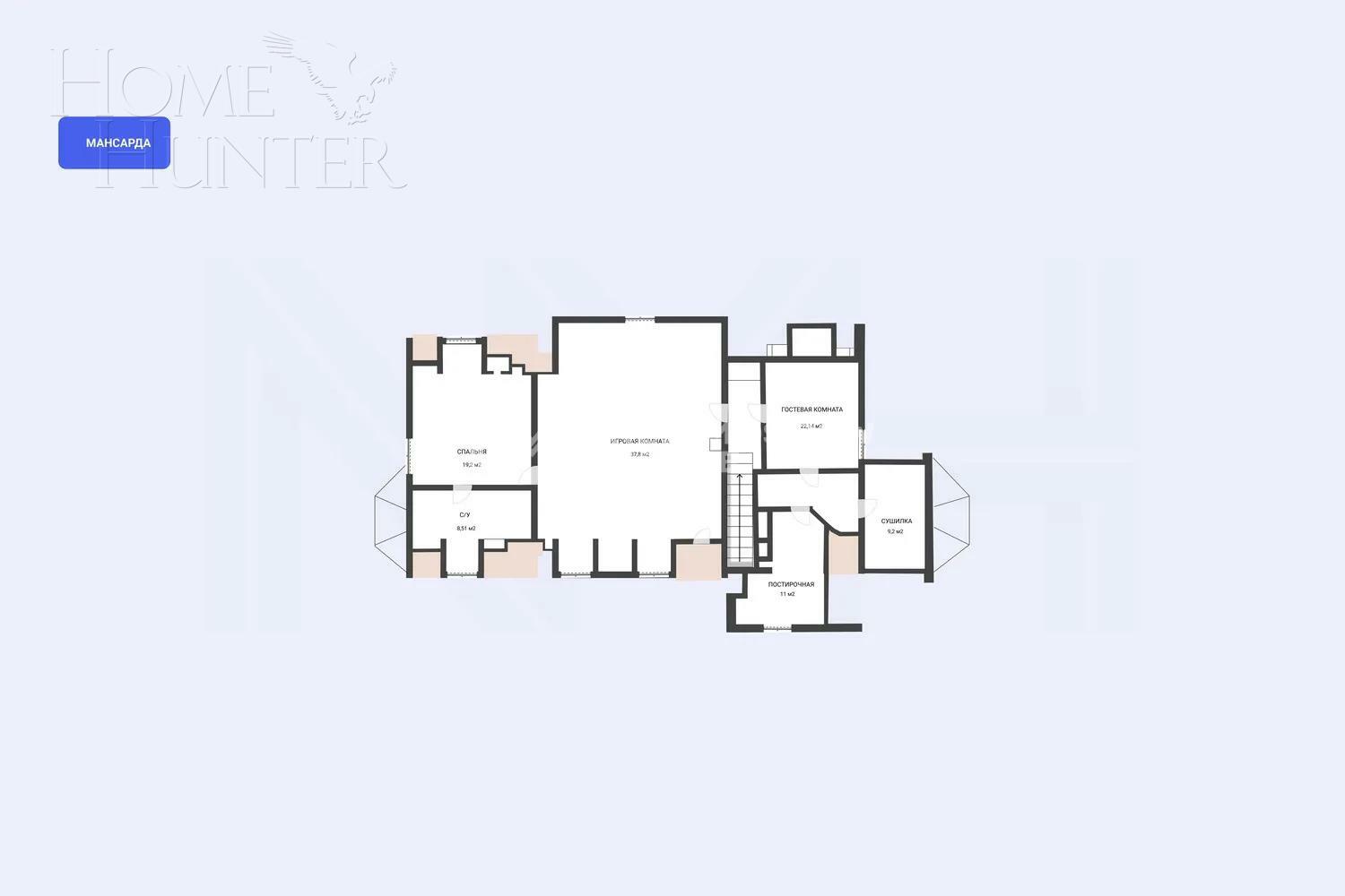 3-этажный коттедж 962 м² с отделкой