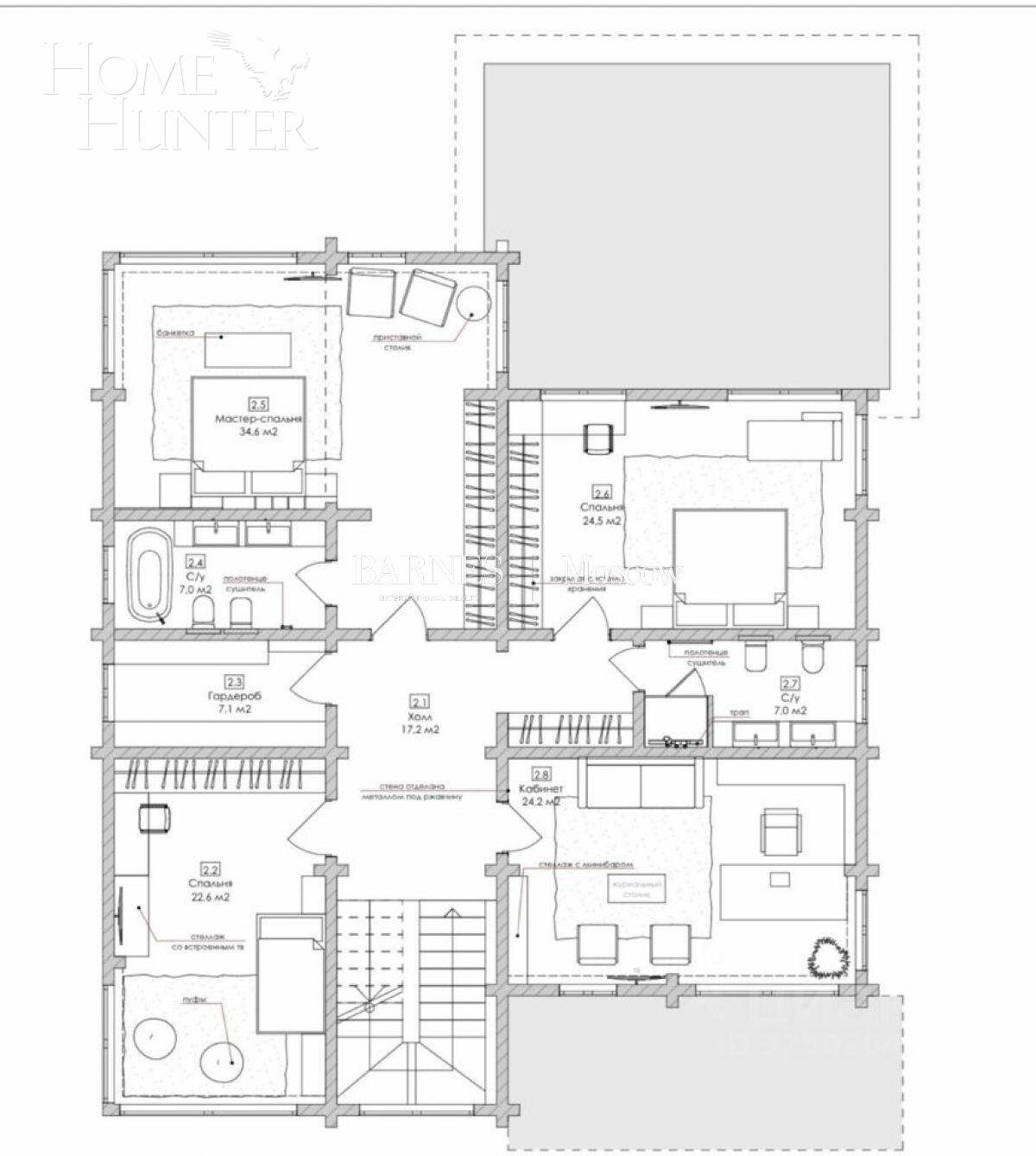 2-этажный коттедж 528.7 м² с отделкой