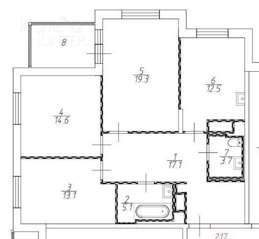 3-КОМН. КВАРТИРА С ОТДЕЛКОЙ 86 М² НА 8 ЭТАЖЕ