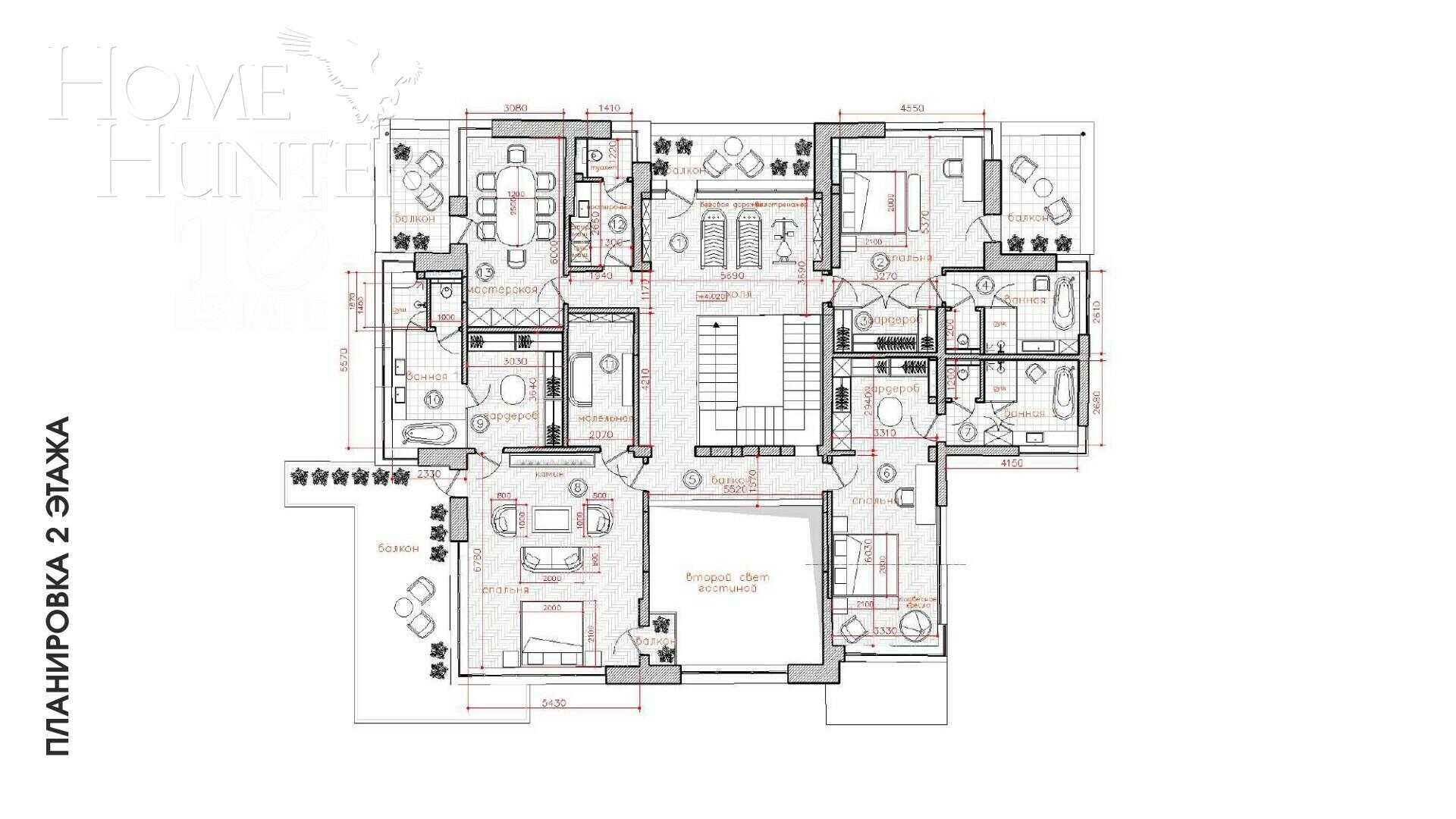 1-этажный коттедж 1 302 м² без отделки