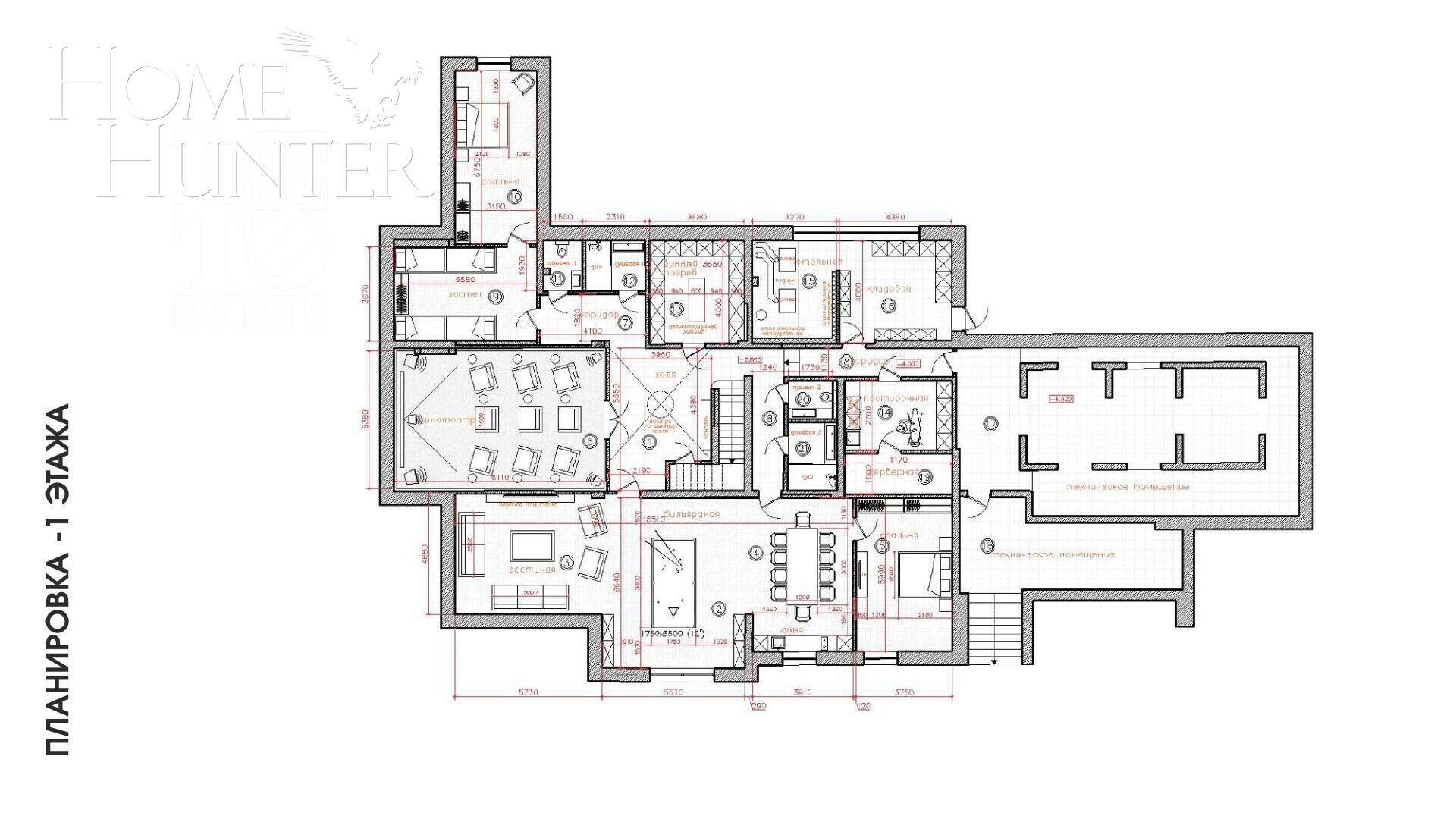 1-этажный коттедж 1 302 м² без отделки