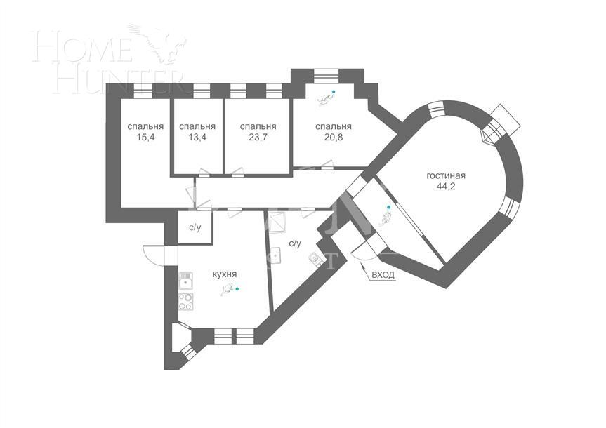 5-КОМН. КВАРТИРА С ОТДЕЛКОЙ 179.2 М² НА 4 ЭТАЖЕ