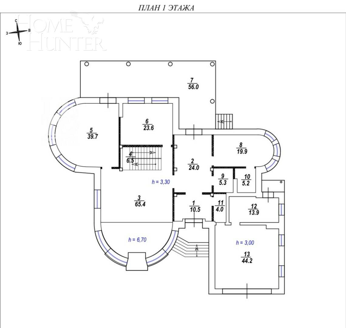 2-этажный коттедж 631 м² без отделки