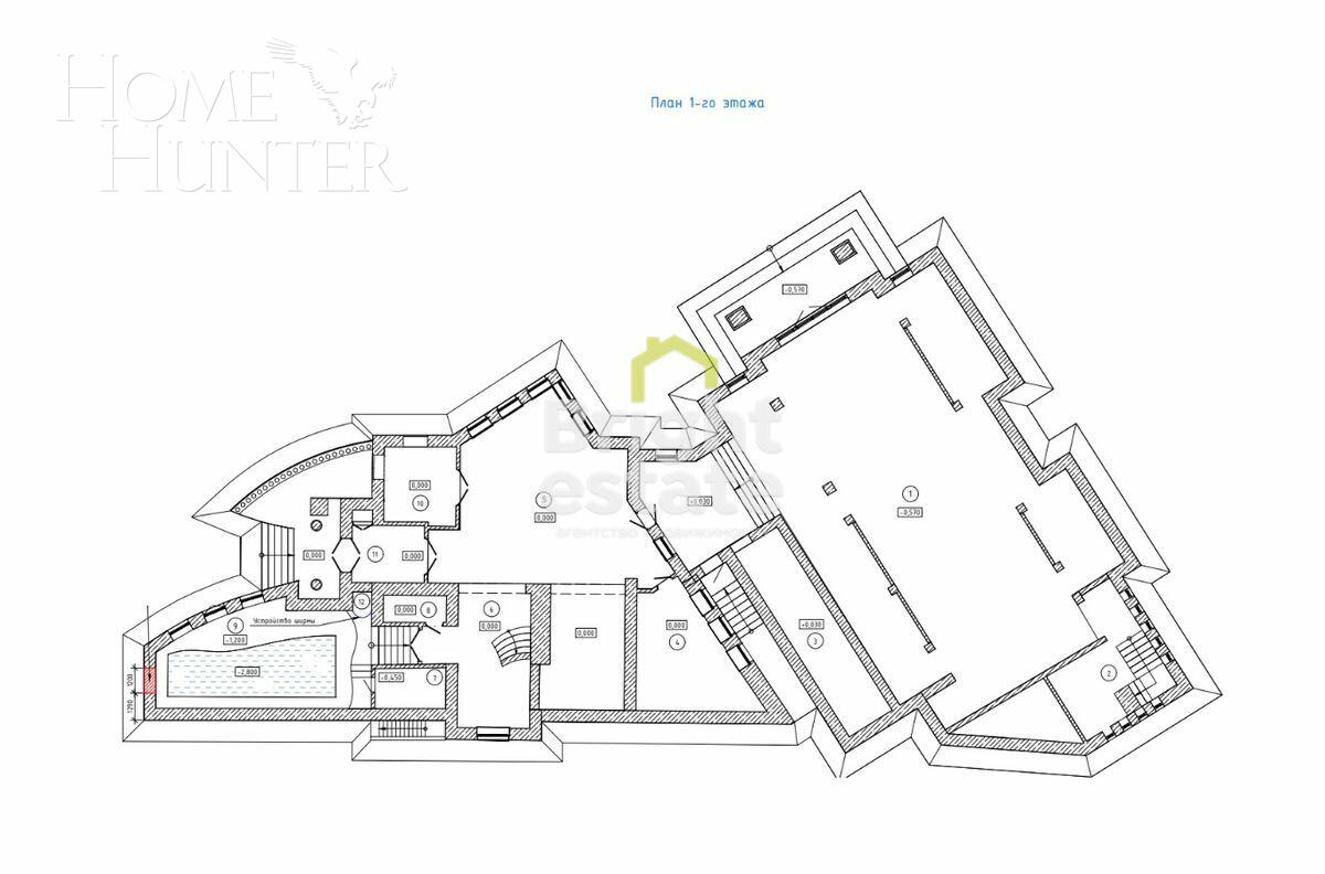 2-этажный коттедж 1 463 м² с отделкой