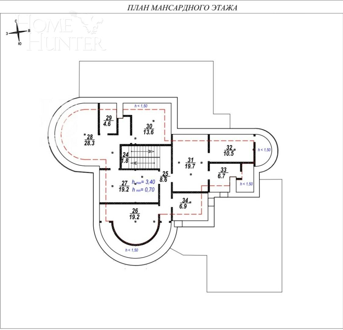 2-этажный коттедж 631 м² без отделки