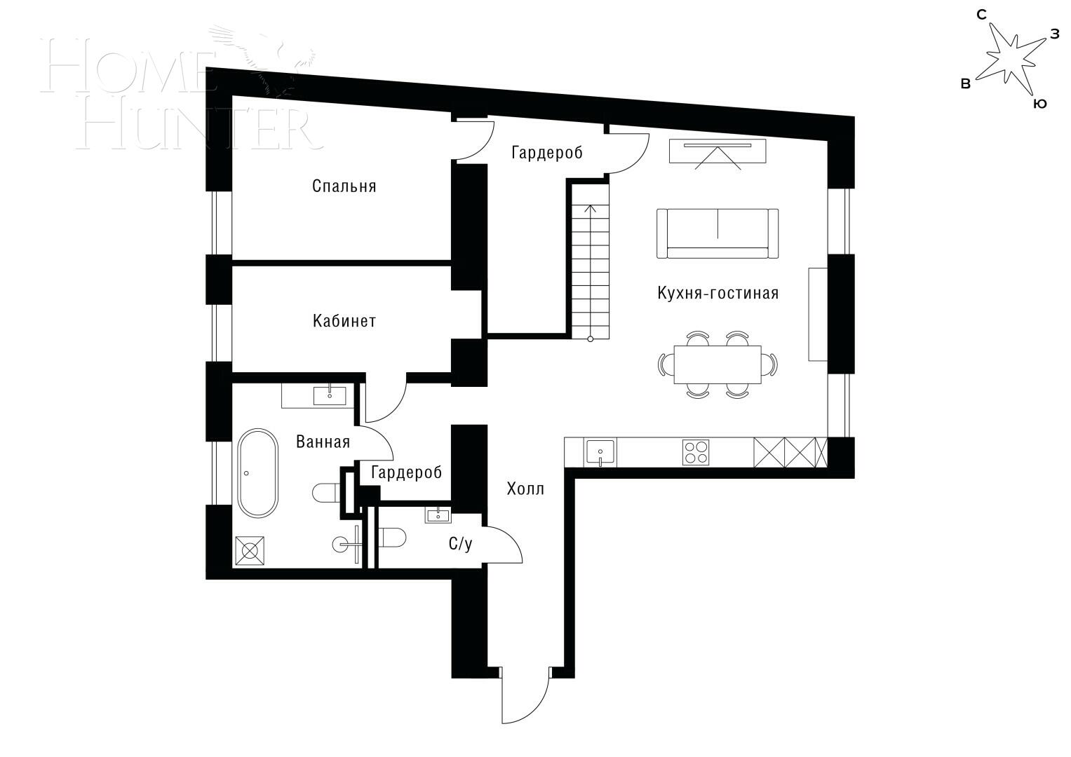 3-КОМН. КВАРТИРА С ОТДЕЛКОЙ 81 М² НА 2 ЭТАЖЕ