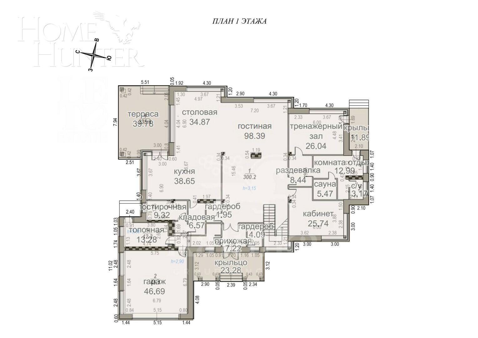 2-этажный коттедж 700 м² без отделки