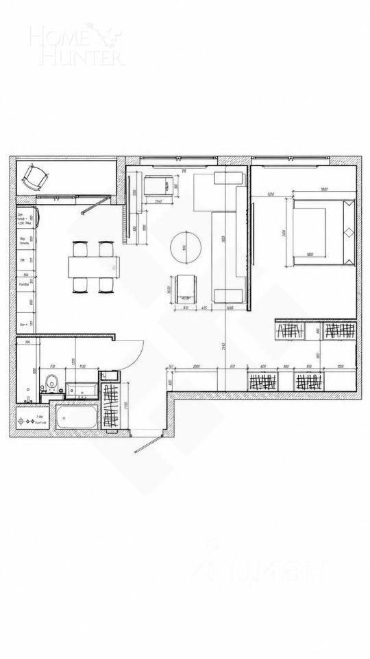 2-КОМН. КВАРТИРА С ОТДЕЛКОЙ 70 М² НА 3 ЭТАЖЕ