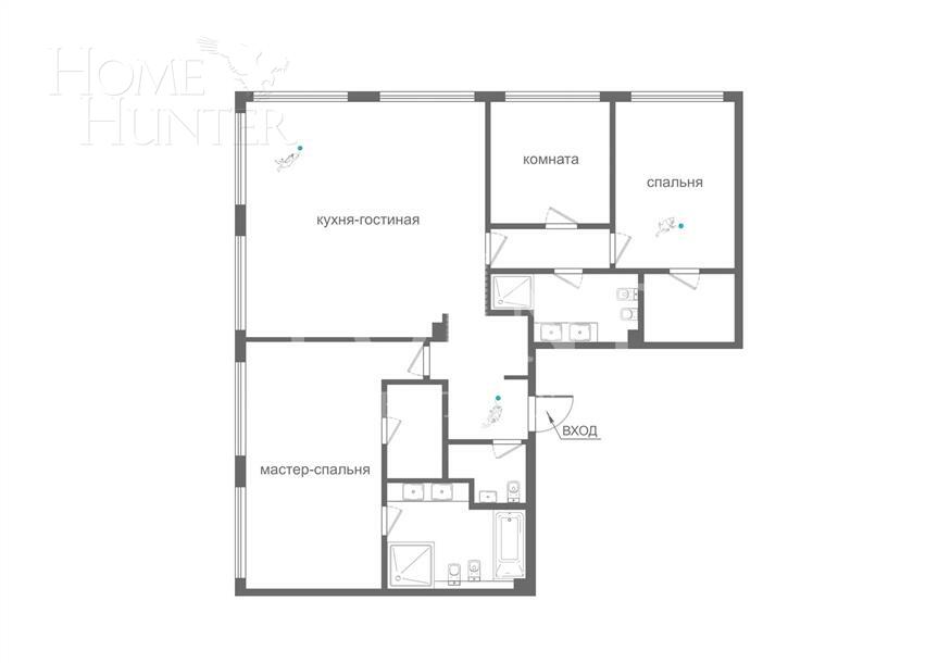 4-КОМН. КВАРТИРА С ОТДЕЛКОЙ 135 М² НА 35 ЭТАЖЕ