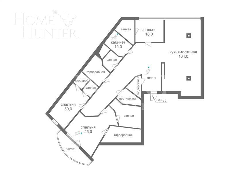 5-КОМН. КВАРТИРА С ОТДЕЛКОЙ 290 М² НА 2 ЭТАЖЕ
