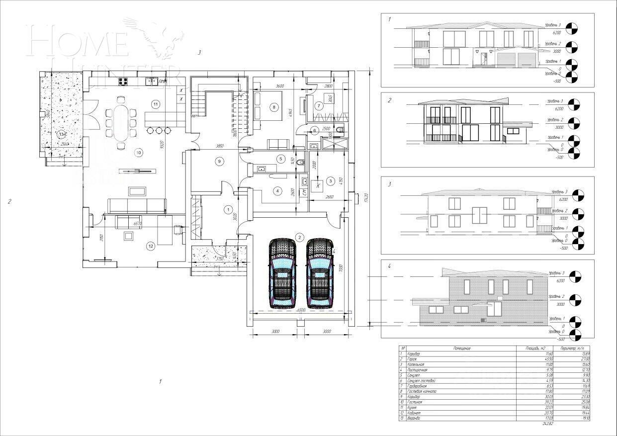 2-этажный коттедж 540.5 м² с отделкой