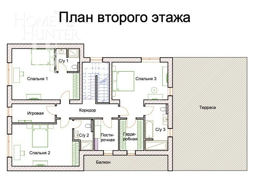 1-этажный коттедж 350 м² с отделкой