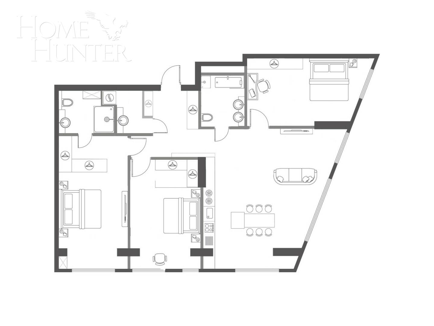 4-КОМН. КВАРТИРА С ОТДЕЛКОЙ 147.5 М² НА 25 ЭТАЖЕ