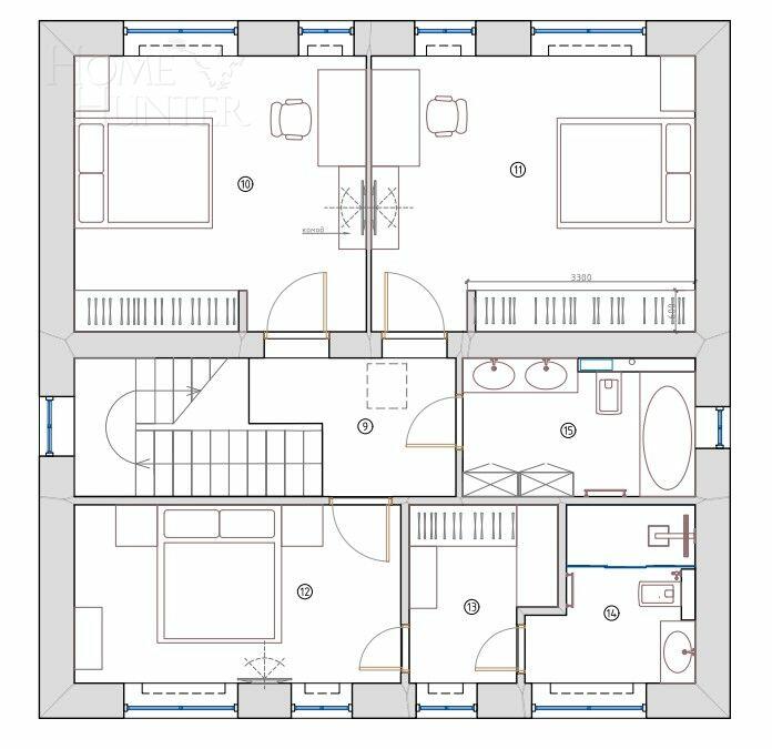 2-этажный коттедж 190 м² с отделкой