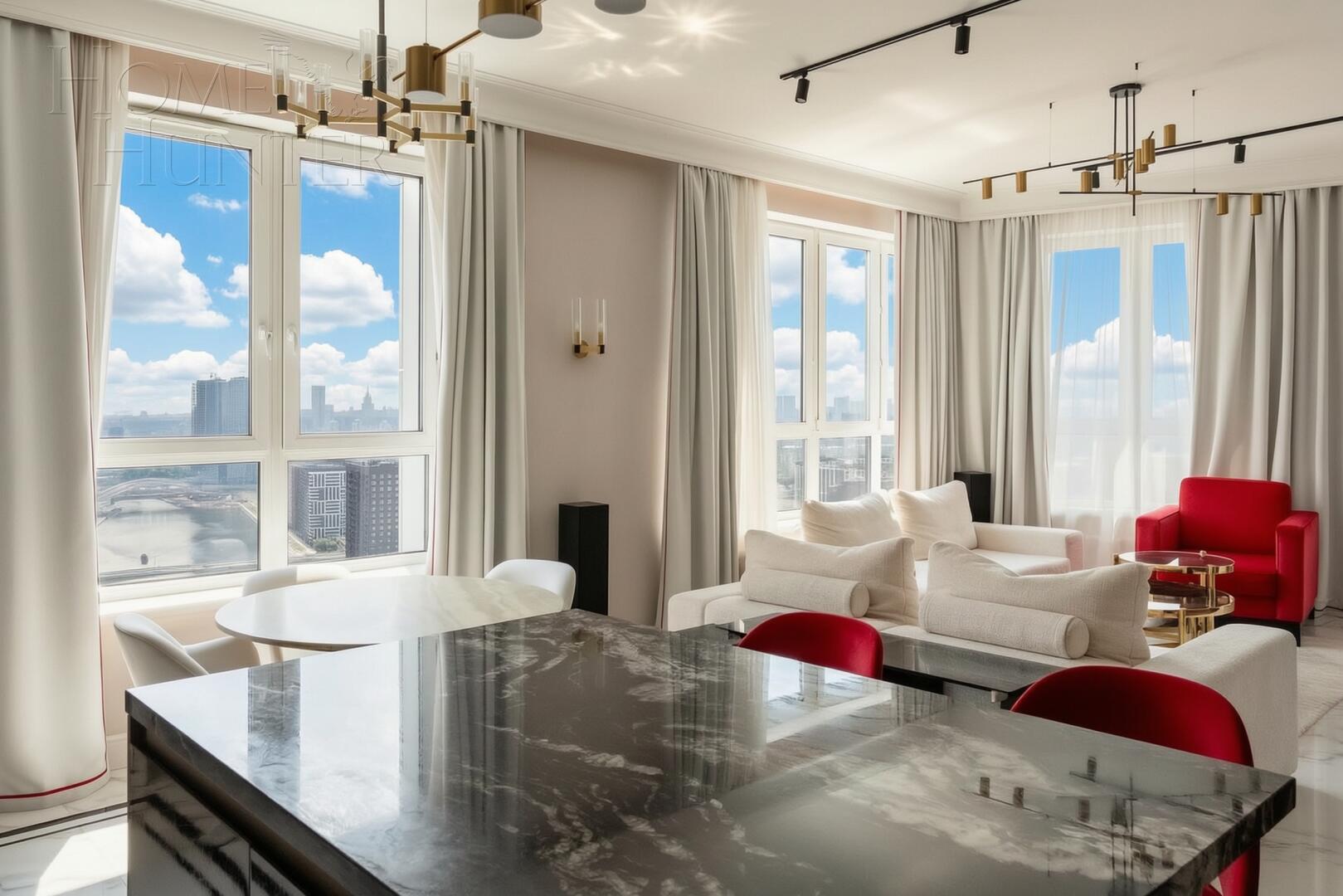 3-КОМН. АПАРТАМЕНТЫ С ОТДЕЛКОЙ 116.8 М² НА 34 ЭТАЖЕ