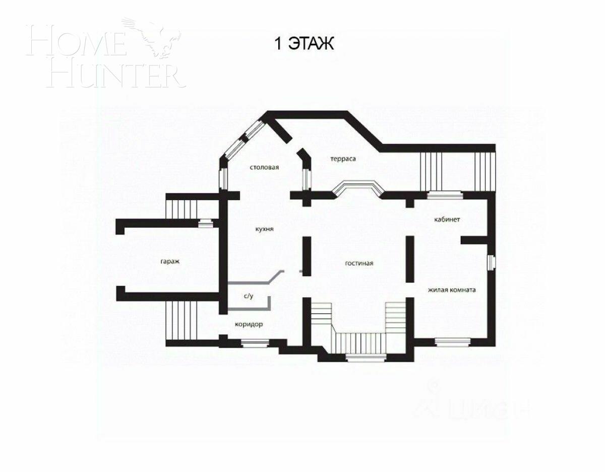 2-этажный коттедж 547 м² без отделки