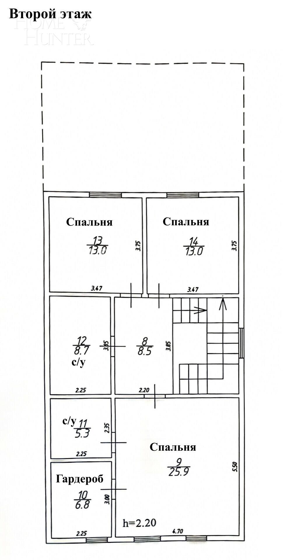 1-этажный коттедж 220 м² с отделкой