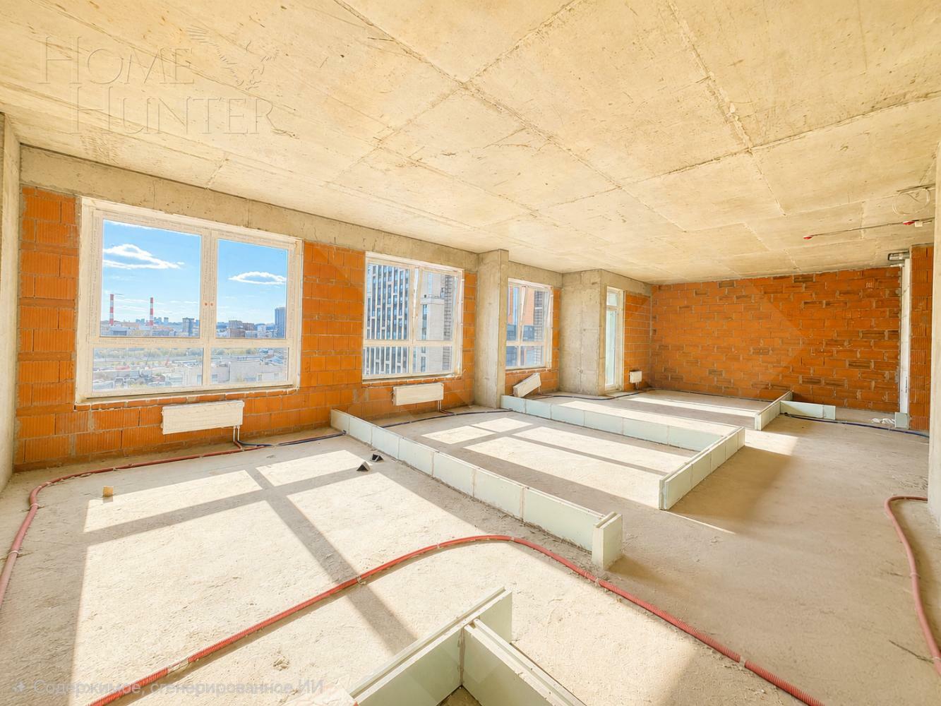 3-КОМН. КВАРТИРА БЕЗ ОТДЕЛКИ 80 М² НА 15 ЭТАЖЕ