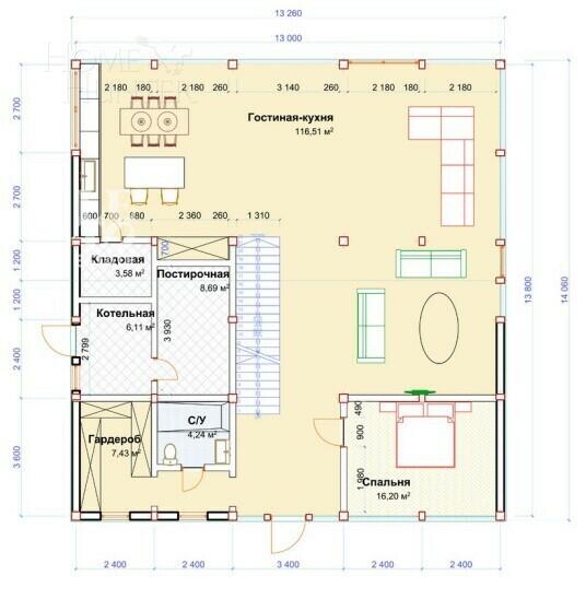 2-этажный коттедж 360 м² с отделкой