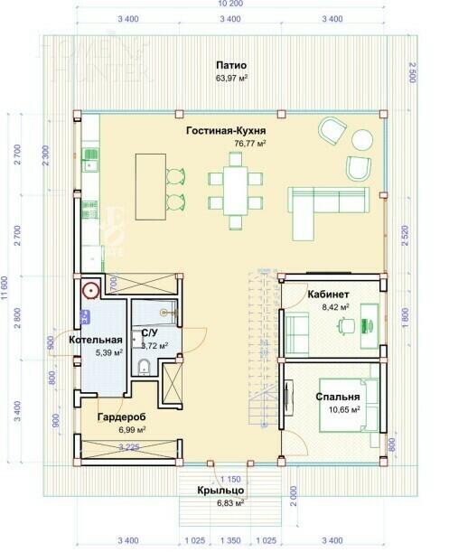 2-этажный коттедж 240 м² с отделкой