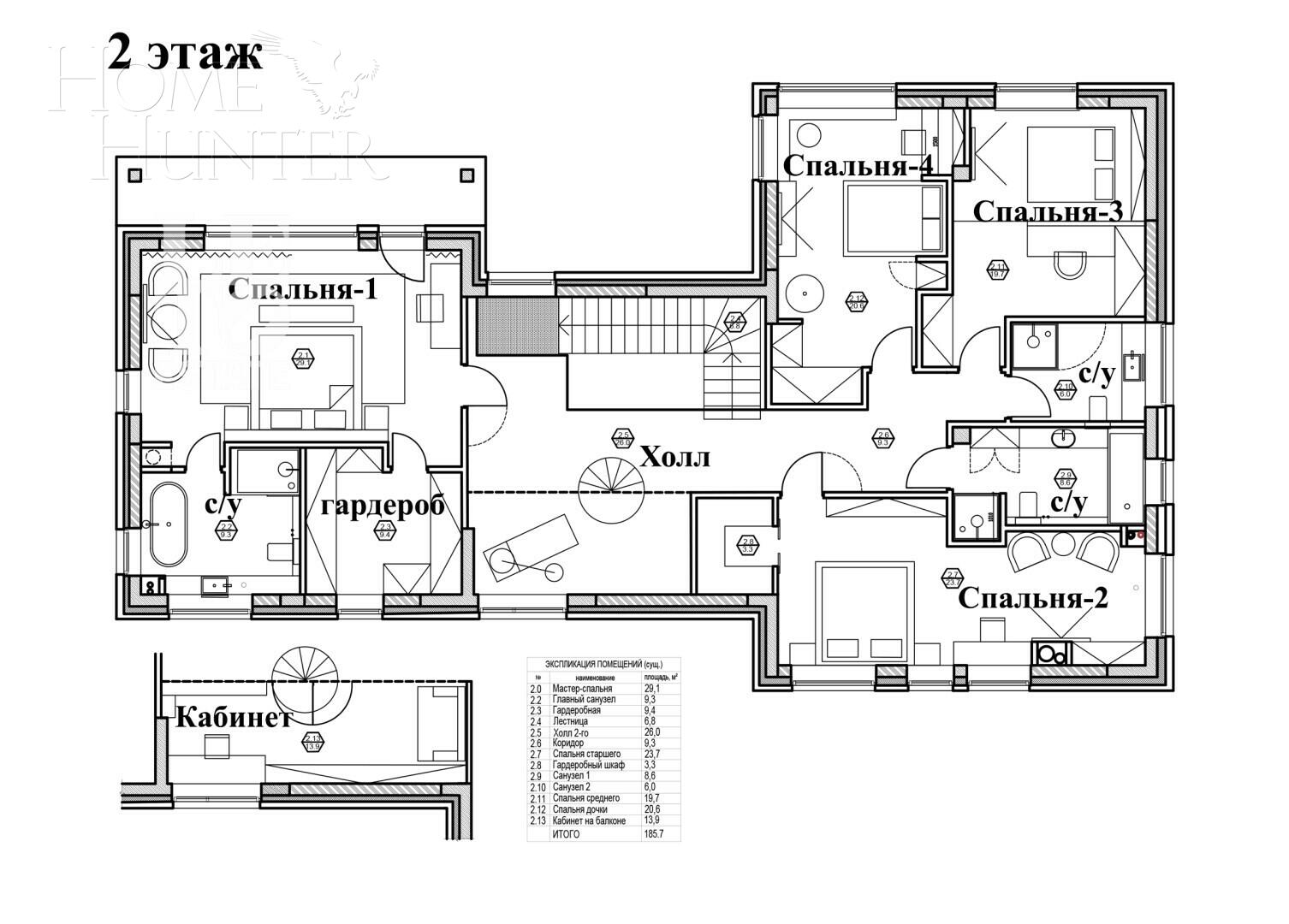 2-этажный коттедж 428 м² без отделки