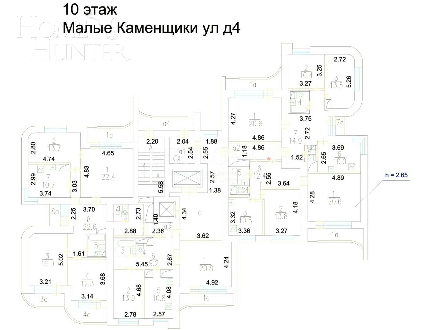 3-КОМН. КВАРТИРА С ОТДЕЛКОЙ 102.5 М² НА 10 ЭТАЖЕ