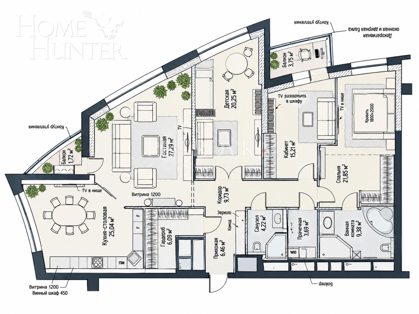 4-КОМН. КВАРТИРА С ОТДЕЛКОЙ 148.3 М² НА 24 ЭТАЖЕ