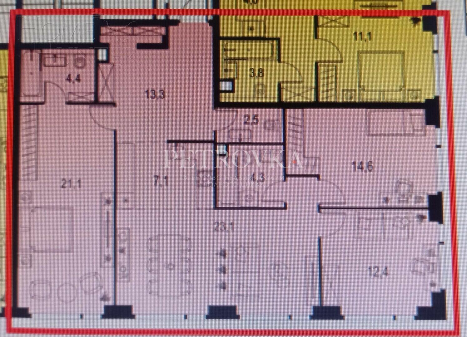 4-КОМН. КВАРТИРА БЕЗ ОТДЕЛКИ 103.7 М² НА 24 ЭТАЖЕ