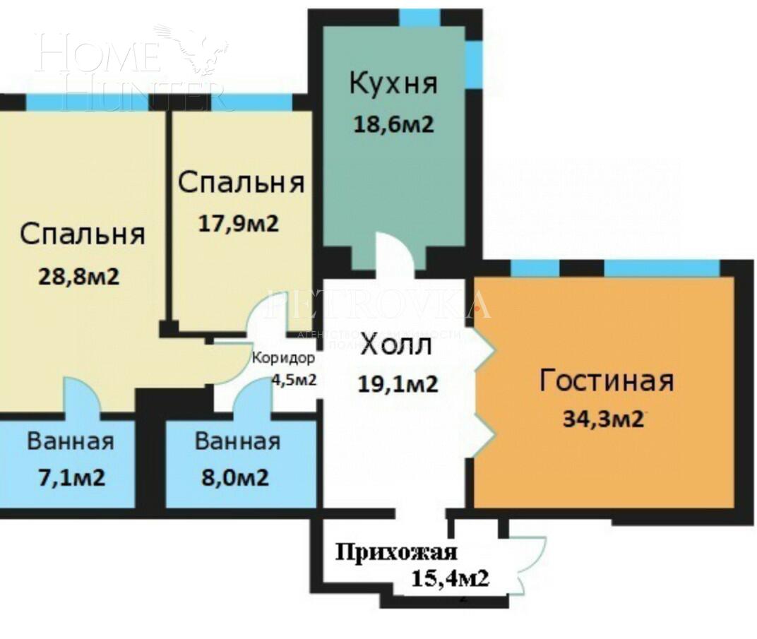 3-КОМН. КВАРТИРА БЕЗ ОТДЕЛКИ 153.7 М² НА 2 ЭТАЖЕ