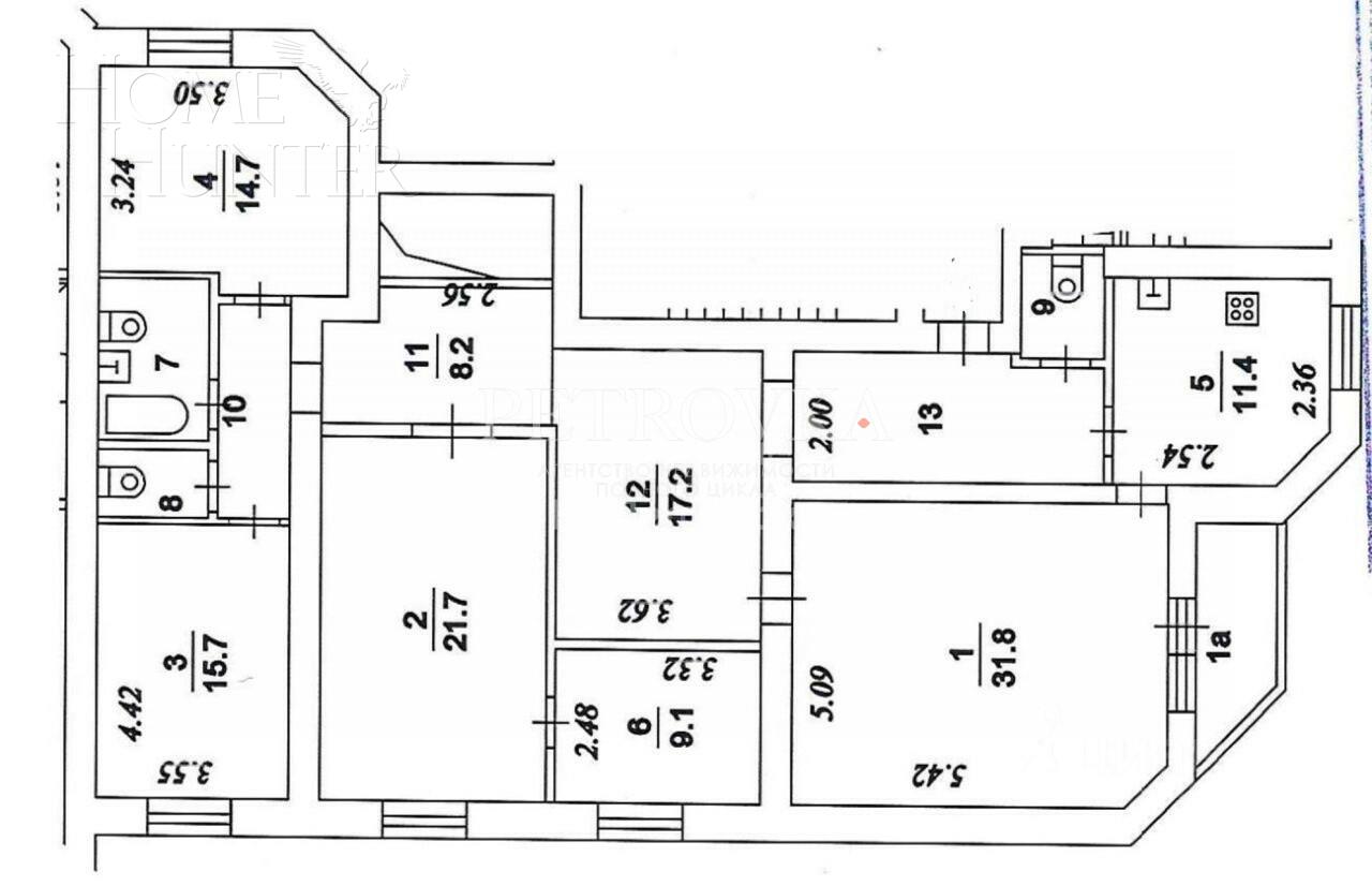5-КОМН. КВАРТИРА С ОТДЕЛКОЙ 154.3 М² НА 3 ЭТАЖЕ