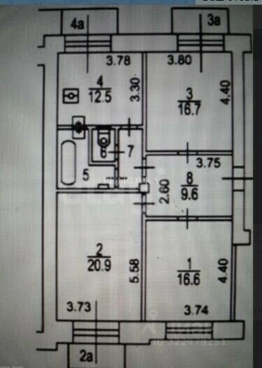 3-КОМН. КВАРТИРА С ОТДЕЛКОЙ 85.7 М² НА 4 ЭТАЖЕ