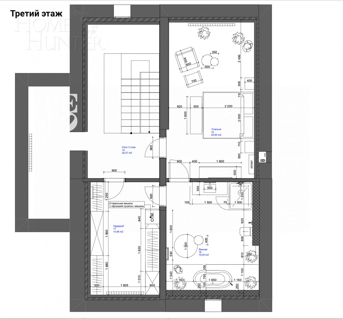 3-этажный таунхаус 320 м² с отделкой