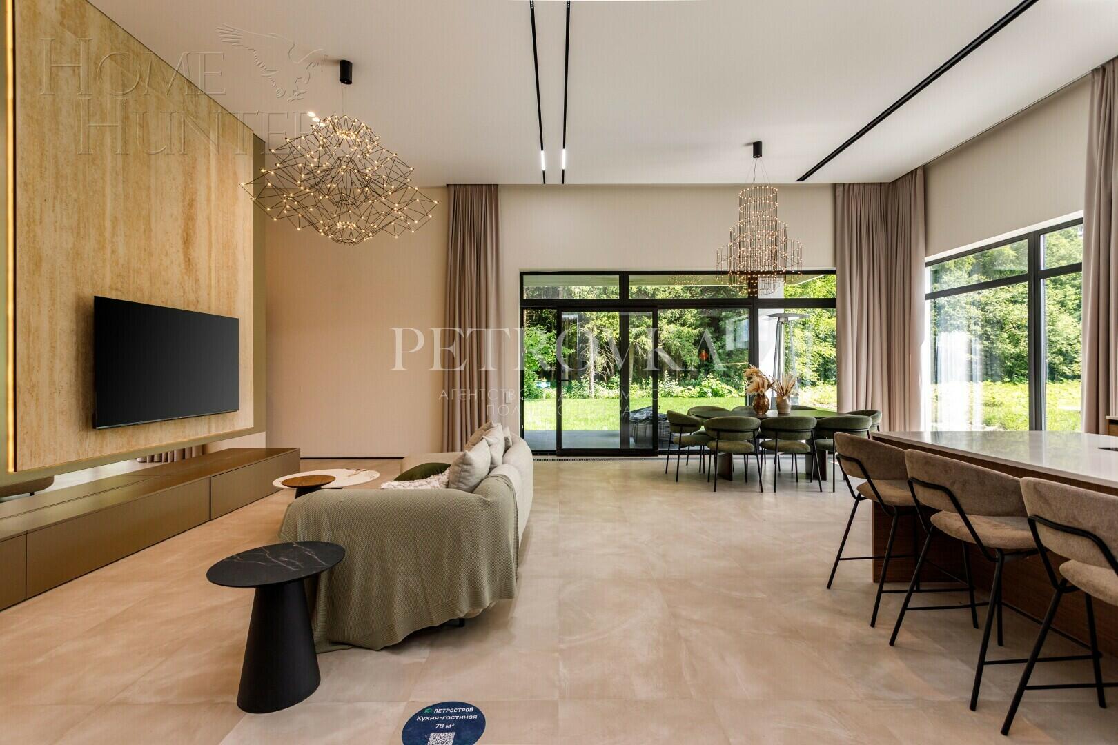 1-этажный коттедж 220 м² с отделкой