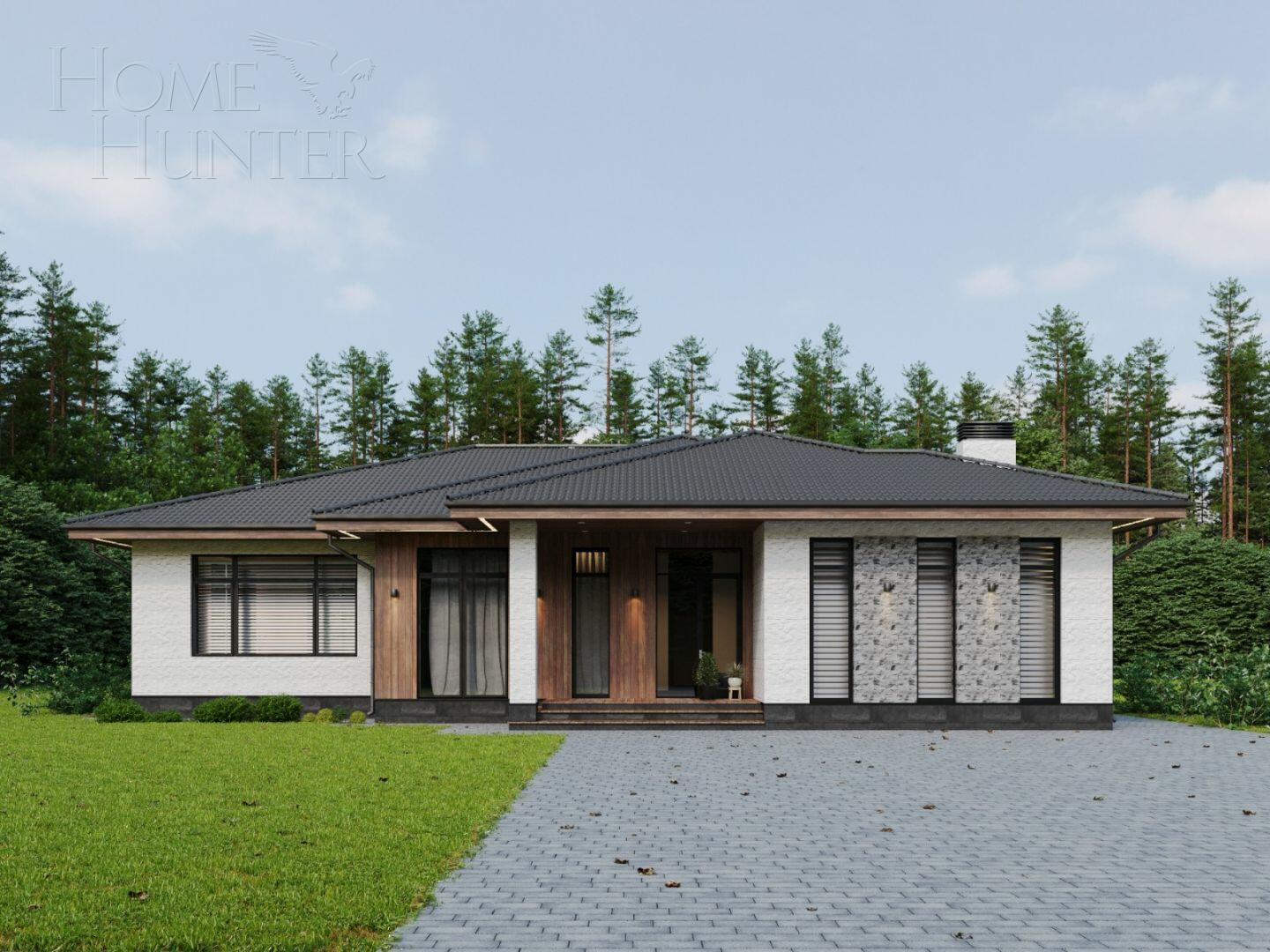 1-этажный коттедж 320 м² без отделки