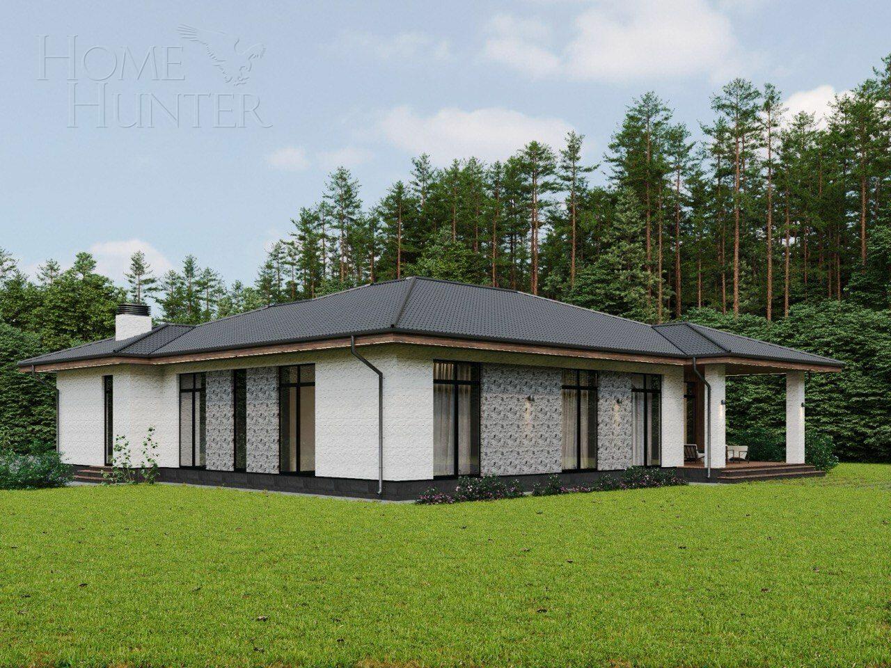 1-этажный коттедж 320 м² без отделки