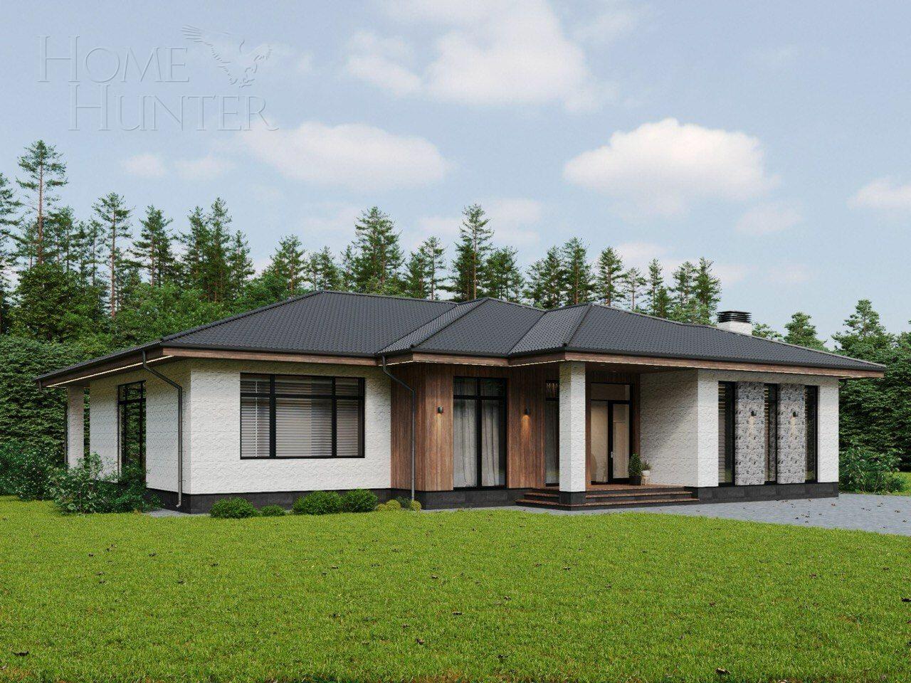 1-этажный коттедж 320 м² без отделки