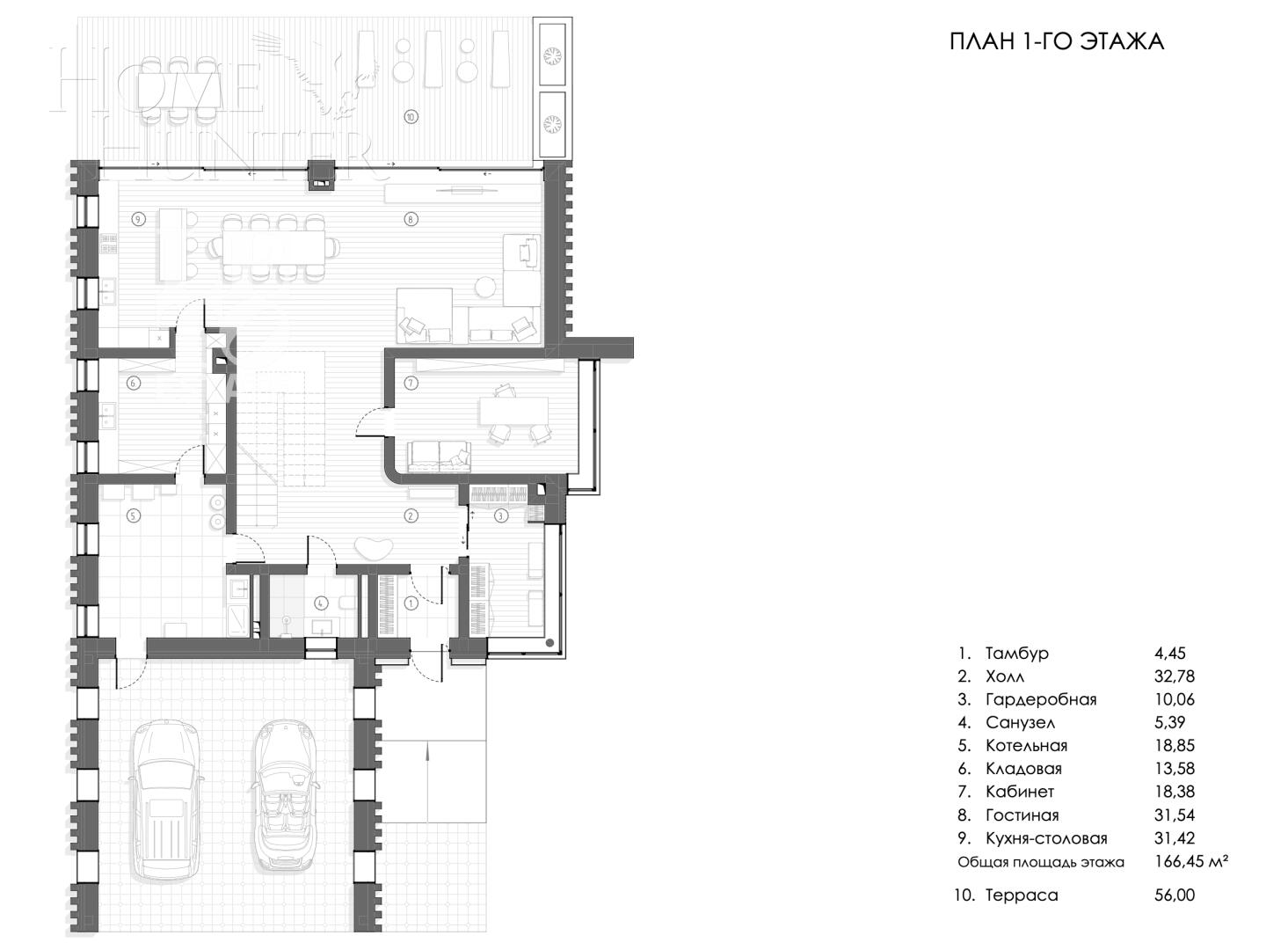 2-этажный коттедж 390 м² без отделки