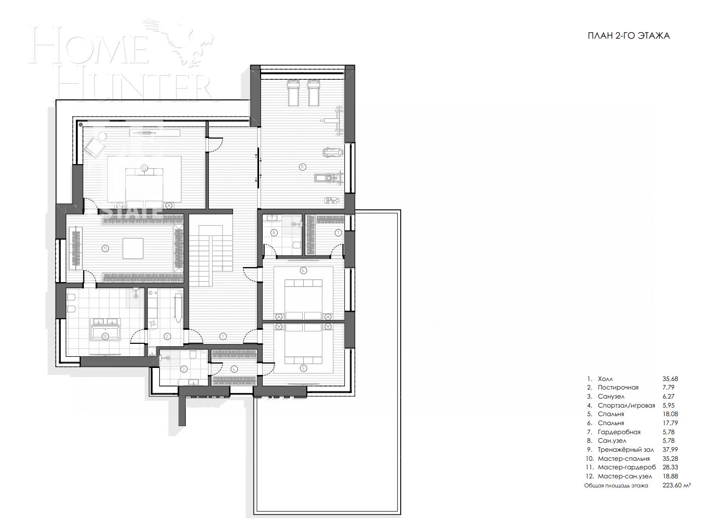 2-этажный коттедж 540 м² без отделки