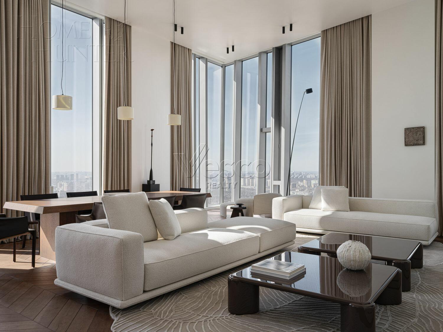 2-УРОВНЕВЫЙ ПЕНТХАУС С ОТДЕЛКОЙ 465.5 М² НА 52 ЭТАЖЕ