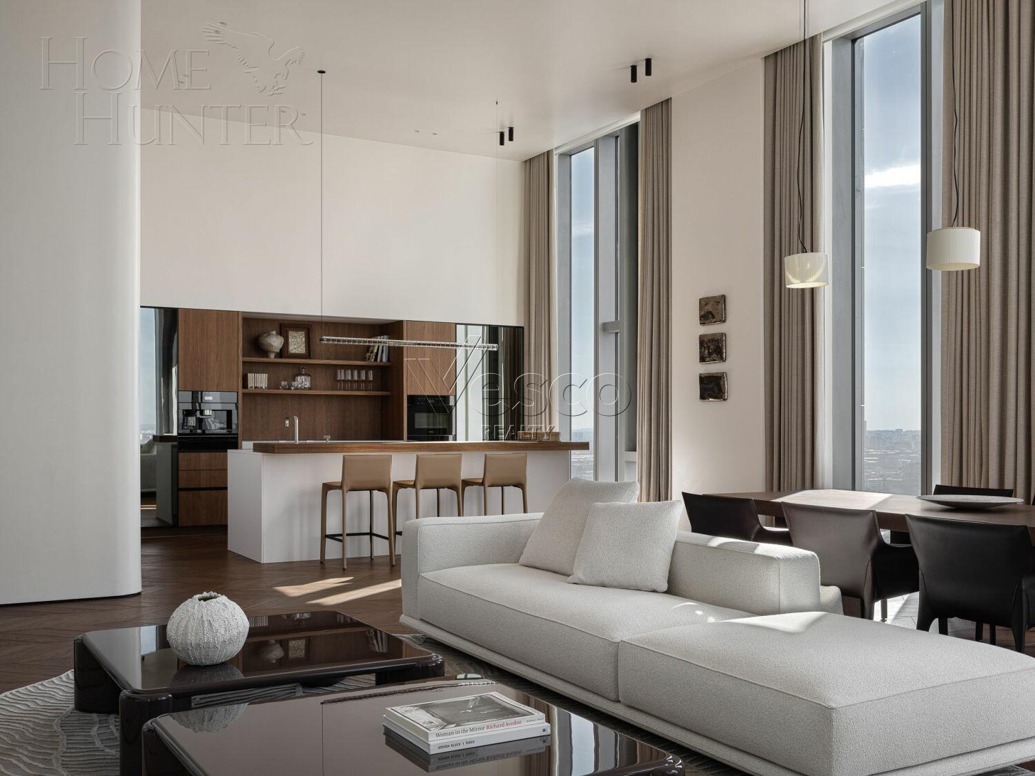 2-УРОВНЕВЫЙ ПЕНТХАУС С ОТДЕЛКОЙ 465.5 М² НА 52 ЭТАЖЕ