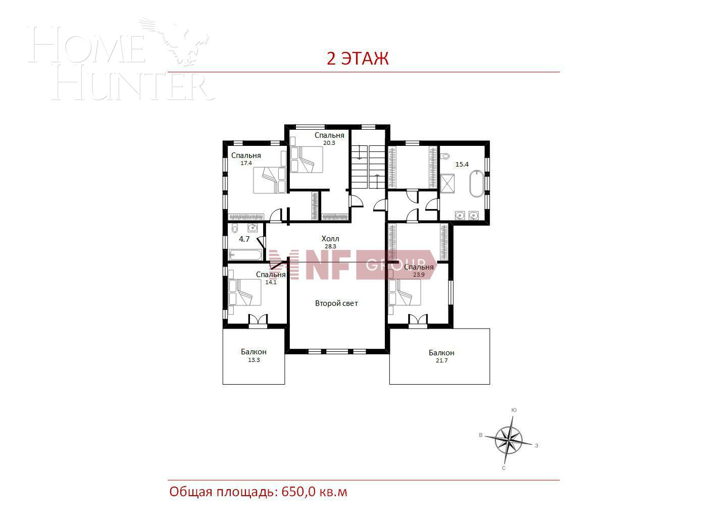 2-этажный коттедж 630 м² с отделкой
