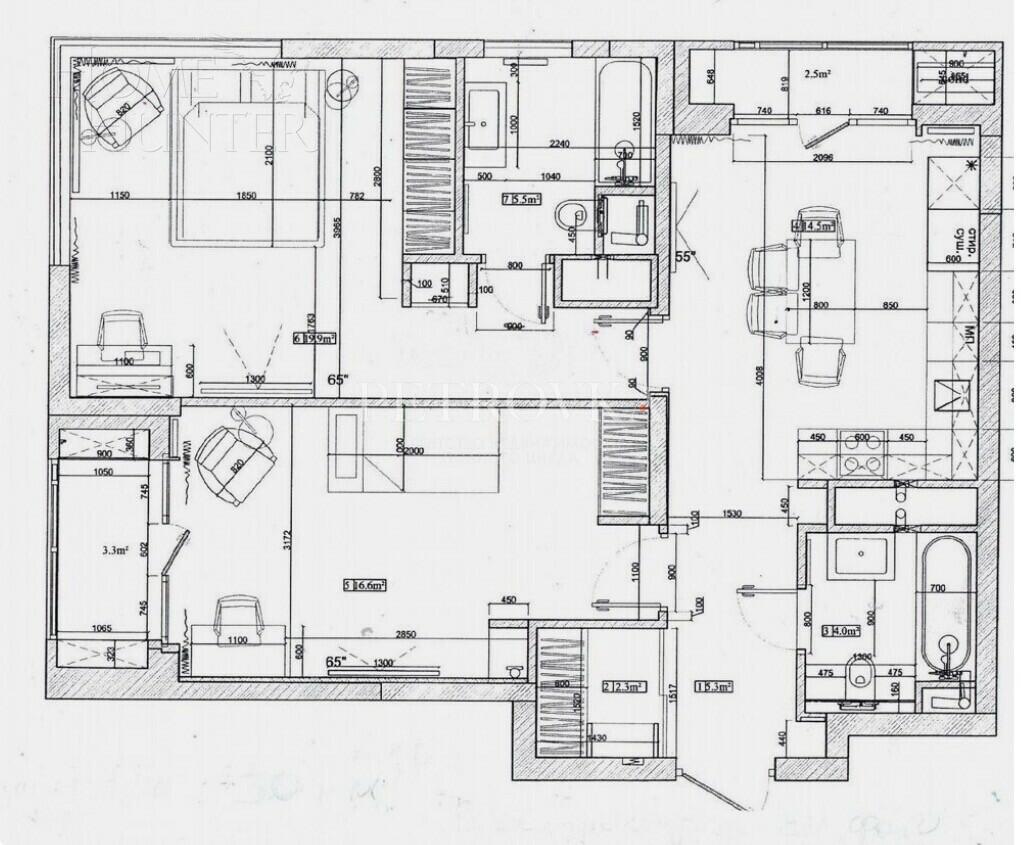 3-КОМН. КВАРТИРА БЕЗ ОТДЕЛКИ 72.4 М² НА 20 ЭТАЖЕ