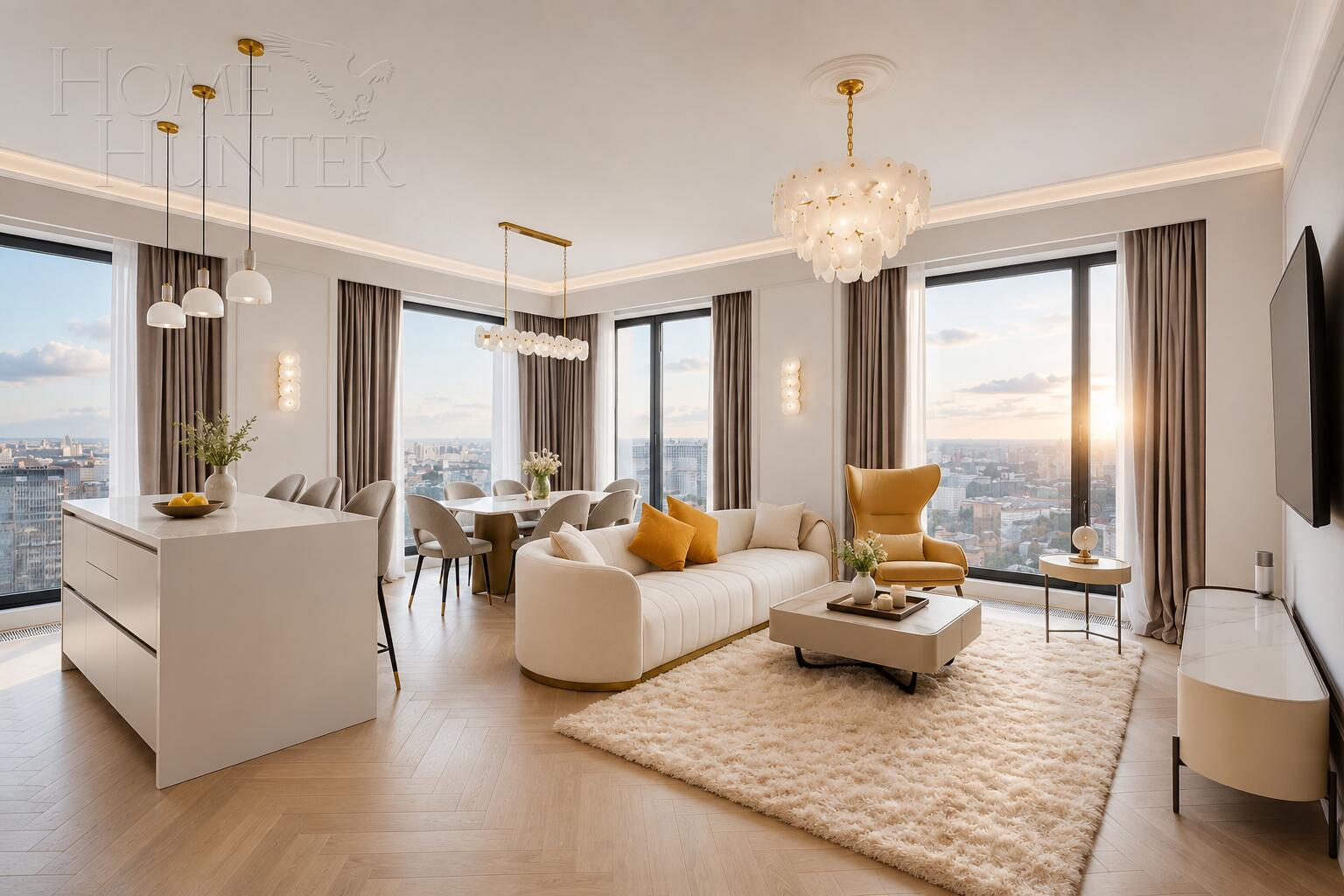 4-КОМН. КВАРТИРА С ОТДЕЛКОЙ 135 М² НА 35 ЭТАЖЕ